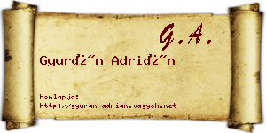 Gyurán Adrián névjegykártya